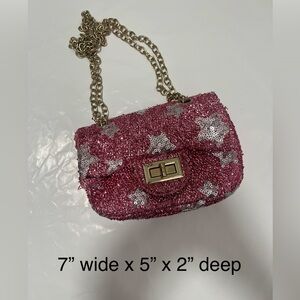 Pink Sequin Chain Shoulder Bag